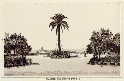 Rzym: Piazzale Del Monte Pincio (lito) autorstwa Italian School