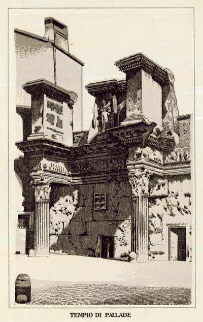Rzym: Świątynia Pallas (lito) autorstwa Italian School