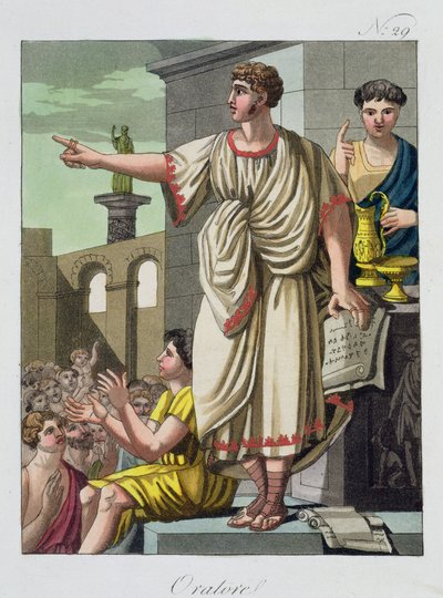 Orator rzymski, z LAntica Roma, 1825 autorstwa Italian School