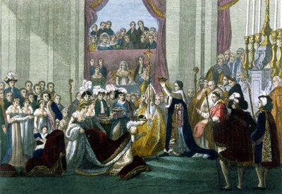 Święty cesarz Napoleon I i koronacja Impress Josephine w Matki Bożej 2 grudnia autorstwa Italian School