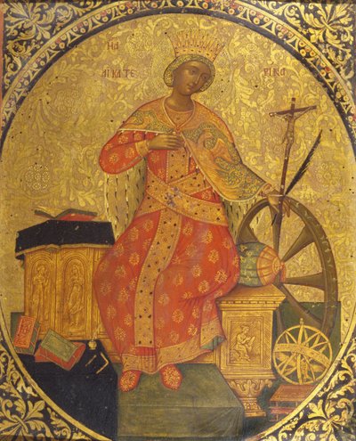 Święta Katarzyna Aleksandryjska (tempera i złoty liść na panelu) autorstwa Italian School