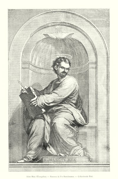 Św. Marek Ewangelista, panel autorstwa Fra Bartolommeo, kolekcja Pitti (rycina) autorstwa Italian School