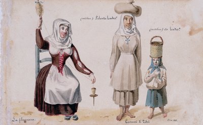 Stroje sardyńskie z Tissi, druk ms. 257, Kolekcja Cominotti autorstwa Italian School