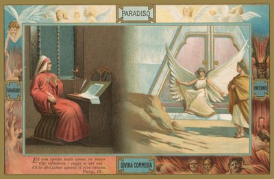 Scena z Boskiej komedii Dantego (chromolitografia) autorstwa Italian School