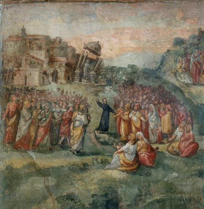 Kazanie św. Hipolita, fragment obrazu Męczeństwo św. Hipolita i jego Towarzyszy autorstwa Italian School