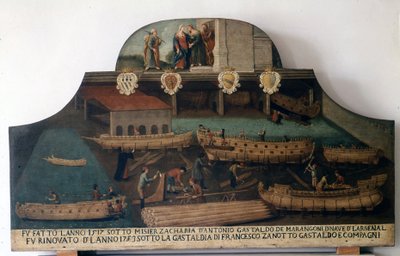 Przemysł stoczniowy: łodzie zbudowane w 1517 r. i wyremontowane w 1753 r. autorstwa Italian School