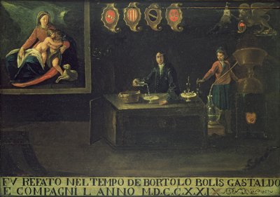 Znak Weneckiego Cechu Farmaceutów, 1729 (panel) autorstwa Italian School