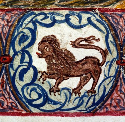 Znak lwa. Horoskop włoski z połowy XV wieku. autorstwa Italian School