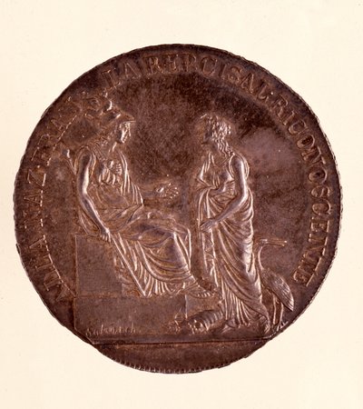 Srebrne ecu z Mediolanu. 16.06.1800. Średnica 3,9 cm Neapol, muzeum archeologiczne autorstwa Italian School
