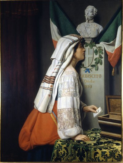 Plebiscyt 1870. Z tej okazji Włosi głosowali za jednością Włoch. Museo del Risorgimento. Mediolan autorstwa Italian School