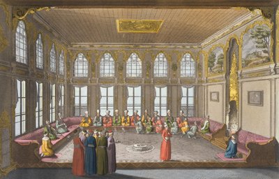 Mieszkanie ministra, tablica 57 z części III tomu I „Historii Narodów”, sztur. V. Raineri (akwatinta) autorstwa Italian School
