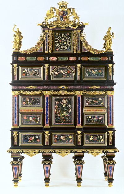 Gabinet do badmintona, ok. 1720-32 (pietra dura, heban i ormolu) autorstwa Italian School