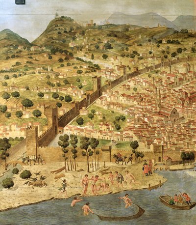 „Carta della Catena” przedstawiająca panoramę Florencji autorstwa Italian School