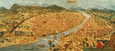 „Carta della Catena” przedstawiająca panoramę Florencji autorstwa Italian School