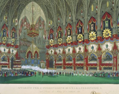Koronacja Ferdynanda I w katedrze w Mediolanie, 6 września 1838 r. autorstwa Italian School
