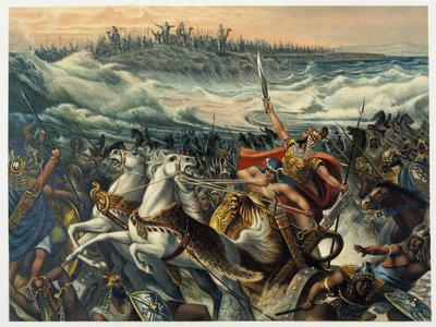 Egipcjanie tonący w Morzu Czerwonym - w „Klasyczna Złota Biblia: Historia Objawienia Bożego w starożytnym i nowym stresie” ”Giovanni Ladislao Sykora (t. 1), przetłumaczony przez Don Clemente Benetti. (Biblia włoska) autorstwa Italian School