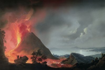Erupcja Wezuwiusza w 1810 r. autorstwa Italian School