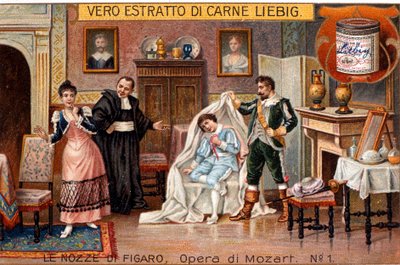 Odsłonięcie Cherubina, scena z „Wesela Figara” Wolfganga Amadeusza Mozarta autorstwa Italian School