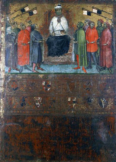 Rząd przywracający czeki w miastach, 1385 autorstwa Italian School