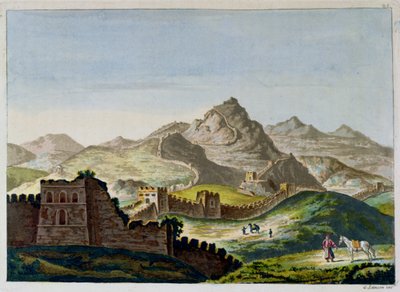 Wielki Mur Chiński, z Le Costume Ancien et Moderne Julesa Ferrario, ryty przez Gaetano Zancona (1771-1816) c.1820 autorstwa Italian School
