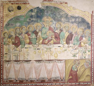 Ostatnia wieczerza i agonia w ogrodzie, ok. 1300 (fresk przeniesiony na płótno) autorstwa Italian School