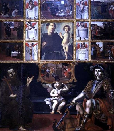 Cuda św. Antoniego ze św. Franciszkiem i św. Michałem autorstwa Italian School