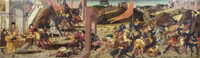 Morelli Cassone przedstawiający Galów pokonanych przez Marka Furiusa Camillusa (panel główny) autorstwa Italian School