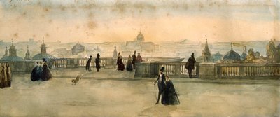 Wzgórze Pincian (toaleta i pióro i atrament na papierze) autorstwa Italian School