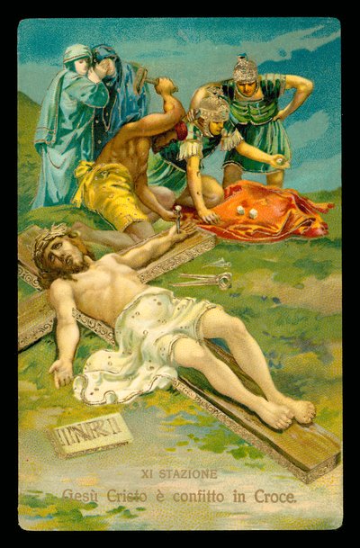 Droga Krzyżowa (z zestawu 14) (kolorowa litografia) autorstwa Italian School