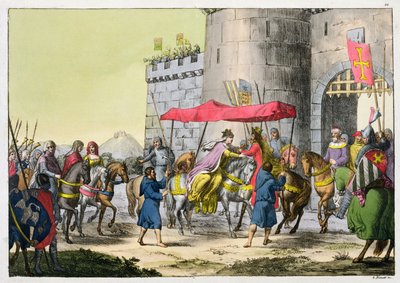 Ślub Edwarda I i Eleonory Kastylii, tablica 22 z Historii Narodów (akwatinta) autorstwa Italian School