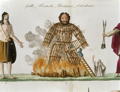 Wiklinowy człowiek, z „Historii narodów” (litografia) autorstwa Italian School