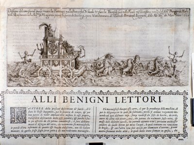 Rydwan alegoryczny. Z Kronik opisujących uroczystości zorganizowane w Mantui przez księcia Gonzaga autorstwa Italian School