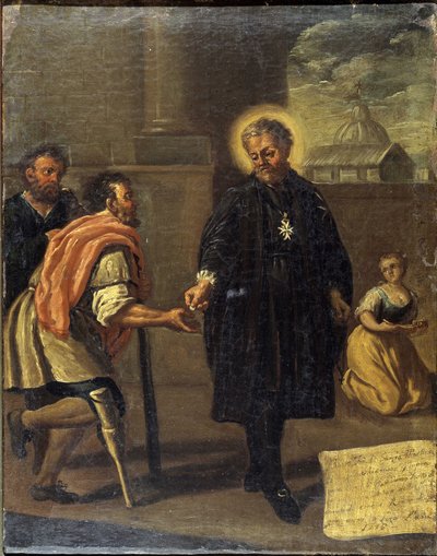 Błogosławiony Garcia Martinez (Garcia Martinez ranny), Szkoła Neapolitańska autorstwa Italian School