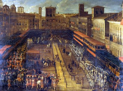 Jouta gryczana na Piazza Navona (Rzym) w dniu 25.02.1634. autorstwa Italian School