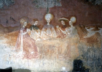 Gra karciana. Freski Palazzo Borromeo w Mediolanie autorstwa Italian School