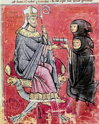 Mnich Benedetto da Bari (reprezentujący młodych i starych, aby wskazać, że pisanie jego pracy pochłaniało całe życie) przekazał księdzu Balsamo (XIII w.), przywódcy opactwa benedyktyńskiego w Cava de Tirreni, swój kodeks De Septem Sigillis na temat Odnośni autorstwa Italian School