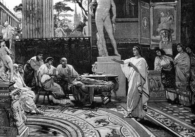 Poeta Virgil (70 pne - 19 pne) twierdzi, że „Eneida” rzymskiemu rycerzowi Mechaenowi. Ilustracja Francesco Pogliaghiego, „”Storia d