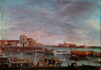 Regaty na Canale Grande w Wenecji Anonimowy obraz XVIII-wiecznego Słońca. 36x54 cm Wenecja, Museo Correr autorstwa Italian School