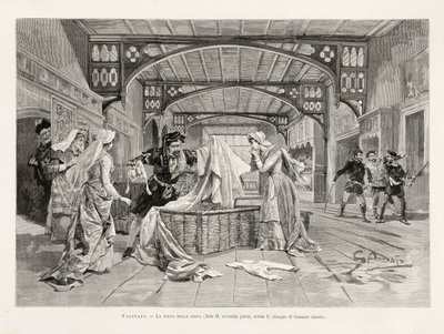 Scena kosza (Akt II, część druga, scena I) z opery Falstaff Giuseppe Verdiego, z L