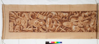 Three Drawings after the Antique, ok. 1750 (rysunek pędzlem wzmocniony brązowym rozmyciem nad słabym oznaczeniem czarną kredą) autorstwa Italian School