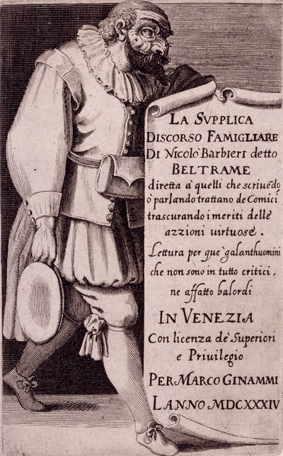 Strona tytułowa „Petition” Niccolo Barbieri, Wenecja autorstwa Italian School
