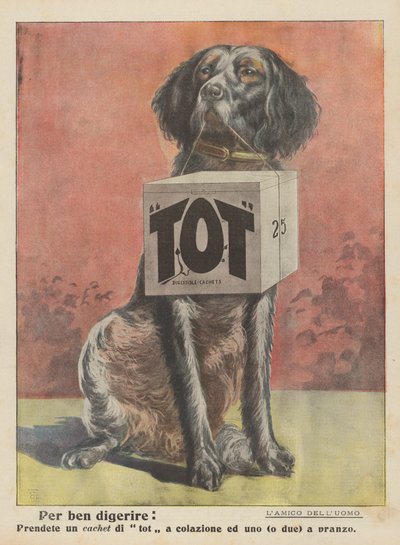 Aby dobrze trawić (kolorowa litografia) autorstwa Italian School