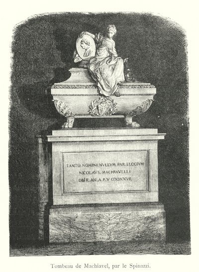 Grób Machiavellego, autorstwa Spinazziego (rycina) autorstwa Italian School