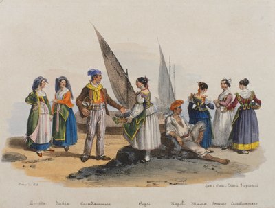 Tradycyjny strój Neapolu autorstwa Italian School
