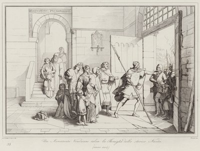 Kupiec wenecki ratuje rodzinę historyka Niketas autorstwa Italian School