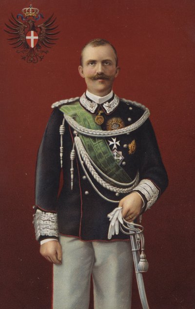 Wiktor Emmanuel III, król Włoch (chromolitografia) autorstwa Italian School