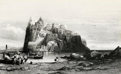 Widok wyspy Ischia, rycina, Włochy autorstwa Italian School