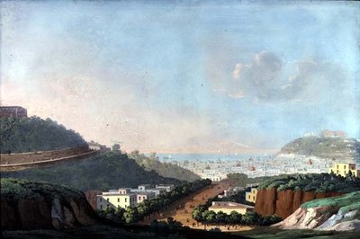 Widok Neapolu z Capodimonte i Zatoki Pozzouli (gwasz na papierze) autorstwa Italian School