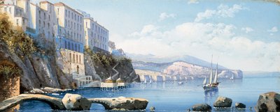 Widok na Sorrento (gwasz) autorstwa Italian School