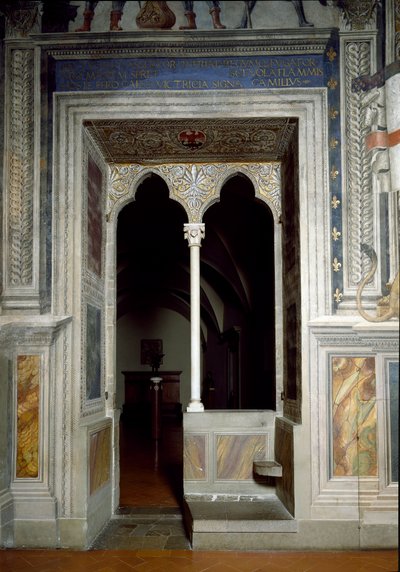 Widok okna Sali Lilii zbudowanej w latach 1299-1314 autorstwa Italian School